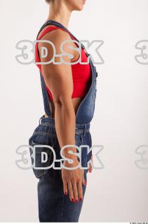 Arm moving blue jeans red singlet of Rebecca 0011